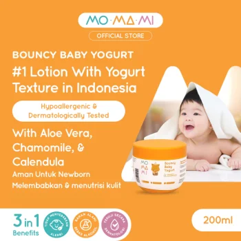 Momami Bundle Baby Toiletries - Bouncy Baby Yougurt + Cutie Facial Cream - Bundle Toiletries