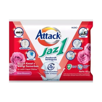 KAO ATTACK DETERJEN POWDER JAZ 1 SERBA GN ROSE BLOSSOM PCK 45g